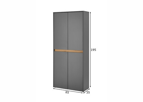 Jalatsikapp CITY antratsiit / tamm, 85x35xH195 cm