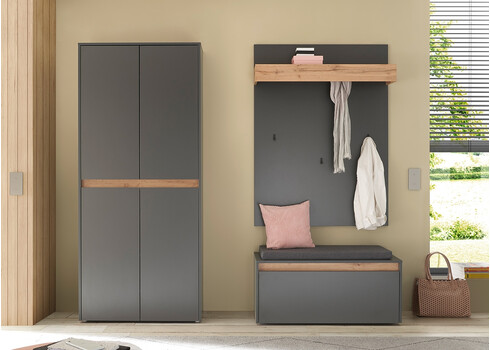 Jalatsikapp CITY antratsiit / tamm, 85x35xH195 cm