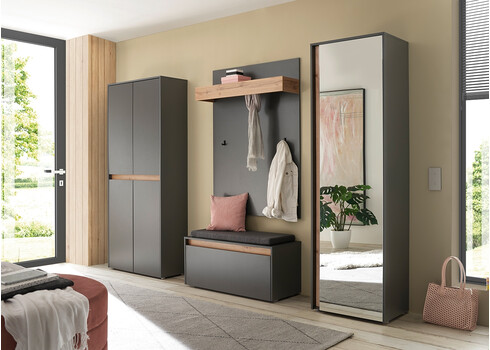 Jalatsikapp CITY antratsiit / tamm, 85x35xH195 cm