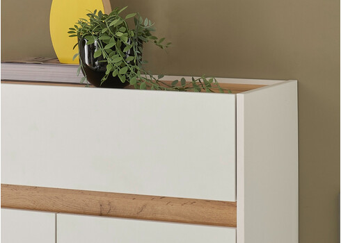 Jalatsikapp CITY valge / tamm, 85x35xH122 cm