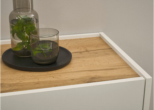 Jalatsikapp CITY valge / tamm, 85x35xH122 cm