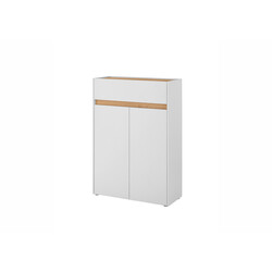 Jalatsikapp CITY valge / tamm, 85x35xH122 cm