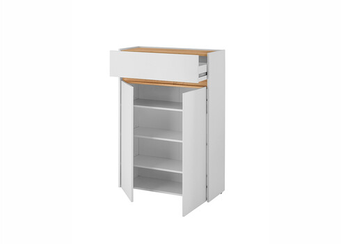 Jalatsikapp CITY valge / tamm, 85x35xH122 cm