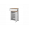 Jalatsikapp CITY valge / tamm, 85x35xH122 cm