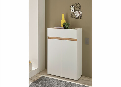 Jalatsikapp CITY valge / tamm, 85x35xH122 cm