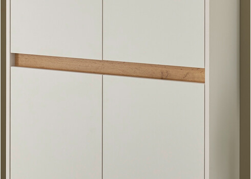 Jalatsikapp CITY valge / tamm, 85x35xH195 cm