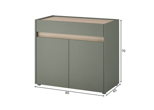 Kummut CITY tumeroheline / tamm, 80x40xH70 cm