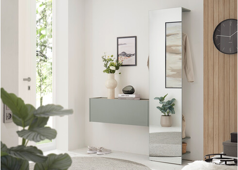 Esikuriiul CITY tumeroheline / peegel, 50x30xH200 cm