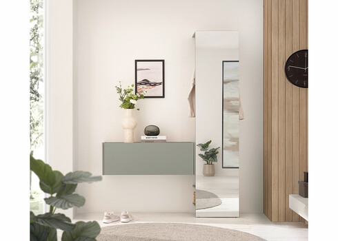 Esikuriiul CITY tumeroheline / peegel, 50x30xH200 cm