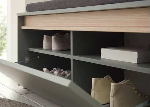 Esikupink istumispadjaga CITY tumeroheline / tamm, 100x40xH45 cm