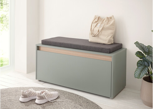 Esikupink istumispadjaga CITY tumeroheline / tamm, 100x40xH45 cm