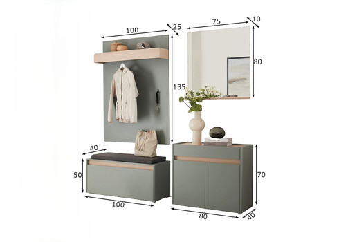 Esikukomplekt CITY tumeroheline / tamm