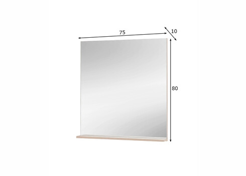 Seinapeegel CITY tamm, 75x10xH80 cm