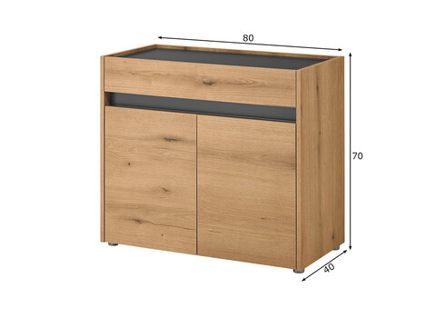 Kummut CITY tamm / antratsiit, 80x40xH70 cm