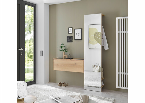 Esikuriiul CITY tamm / peegel, 50x30xH200 cm