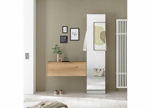 Esikuriiul CITY tamm / peegel, 50x30xH200 cm