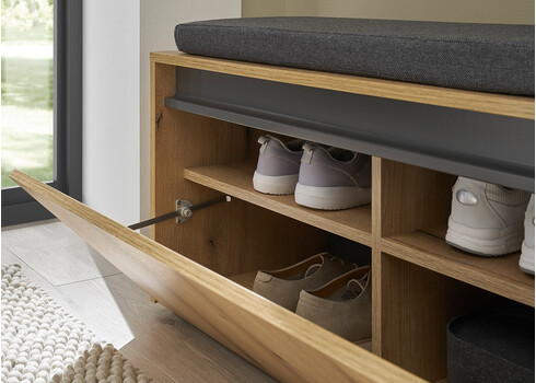 Esikupink istumispadjaga CITY tamm / antratsiit, 100x40xH45 cm