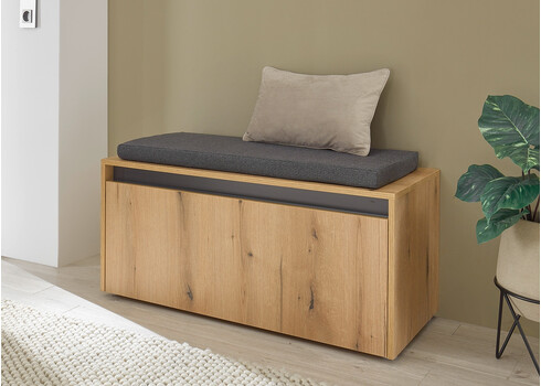 Esikupink istumispadjaga CITY tamm / antratsiit, 100x40xH45 cm