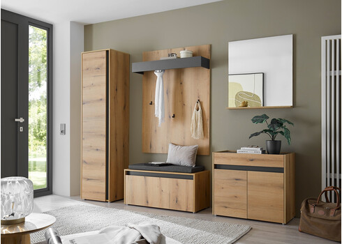 Esikupink istumispadjaga CITY tamm / antratsiit, 100x40xH45 cm