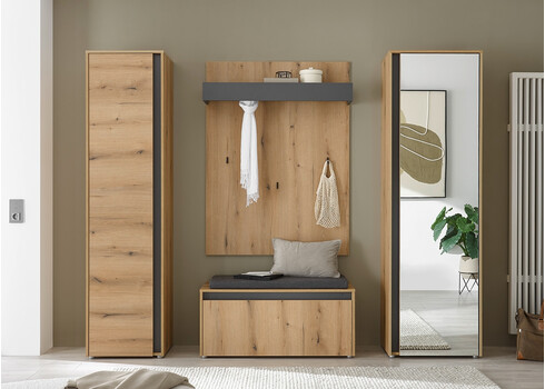 Esikupink istumispadjaga CITY tamm / antratsiit, 100x40xH45 cm