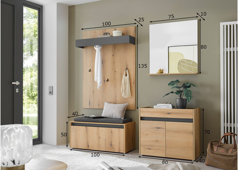 Esikukomplekt CITY tamm / antratsiit