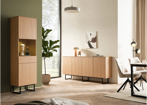 Vitriinkapp KALMAR tamm, 58x40xH200 cm