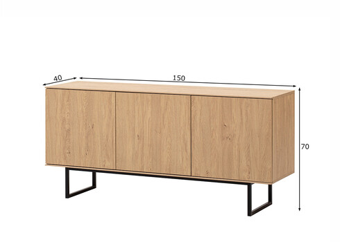 Kummut KALMAR tamm, 150x40xH70 cm