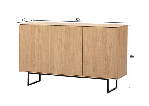 Kummut KALMAR tamm, 150x40xH90 cm