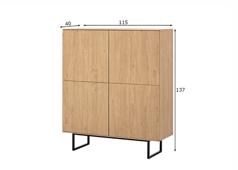 Kapp KALMAR tamm, 115x30xH137 cm
