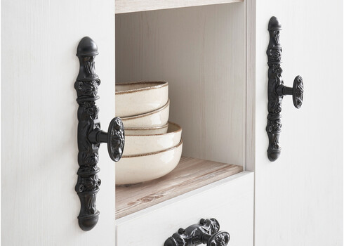 Köögikapp FLORNEZ valge mänd / mänd, 129x60xH92 cm