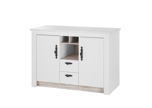 Köögikapp FLORNEZ valge mänd / mänd, 129x60xH92 cm