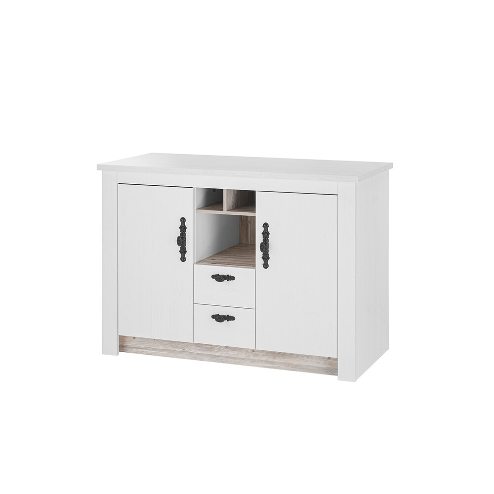 Köögikapp FLORNEZ valge mänd / mänd, 129x60xH92 cm