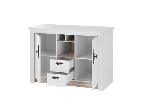 Köögikapp FLORNEZ valge mänd / mänd, 129x60xH92 cm