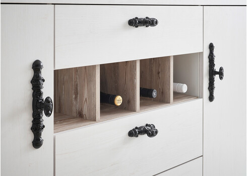 Köögikapp FLORNEZ valge mänd / mänd, 202x60xH92 cm