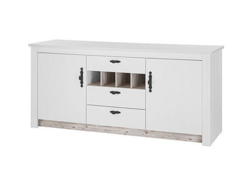 Köögikapp FLORNEZ valge mänd / mänd, 202x60xH92 cm