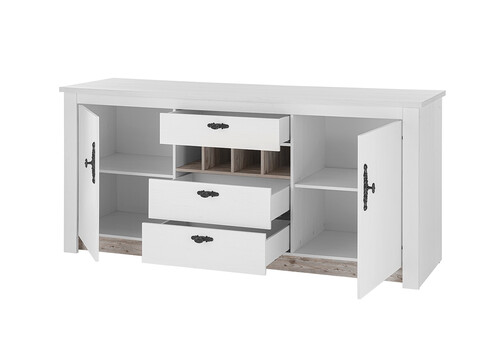 Köögikapp FLORNEZ valge mänd / mänd, 202x60xH92 cm