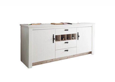 Köögikapp FLORNEZ valge mänd / mänd, 202x60xH92 cm