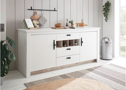 Köögikapp FLORNEZ valge mänd / mänd, 202x60xH92 cm