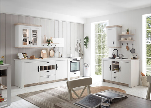 Köögikapp FLORNEZ valge mänd / mänd, 202x60xH92 cm