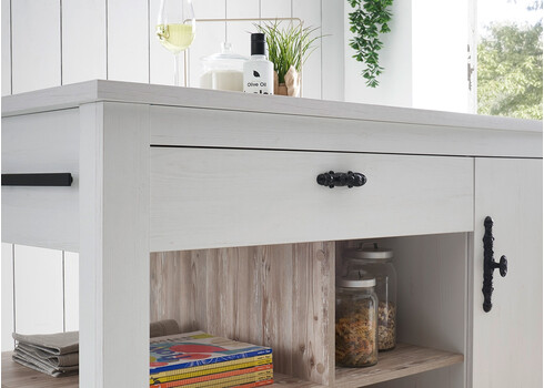 Köögisaar FLORNEZ valge mänd / mänd, 161x77xH92 cm