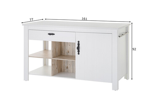 Köögisaar FLORNEZ valge mänd / mänd, 161x77xH92 cm