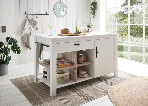 Köögisaar FLORNEZ valge mänd / mänd, 161x77xH92 cm