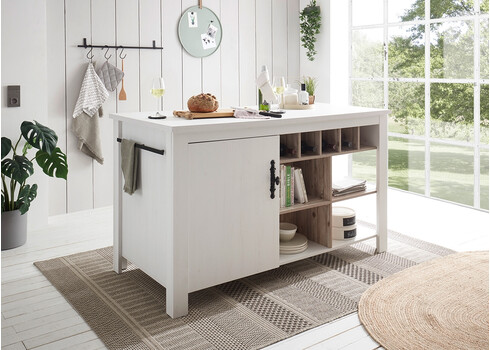 Köögisaar FLORNEZ valge mänd / mänd, 161x77xH92 cm