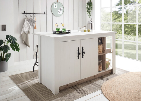 Köögisaar FLORNEZ valge mänd / mänd, 161x90xH92 cm