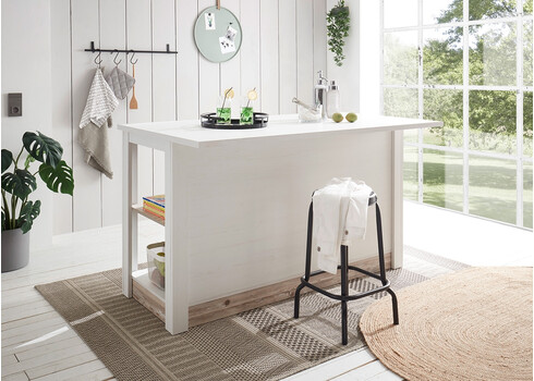 Köögisaar FLORNEZ valge mänd / mänd, 161x90xH92 cm