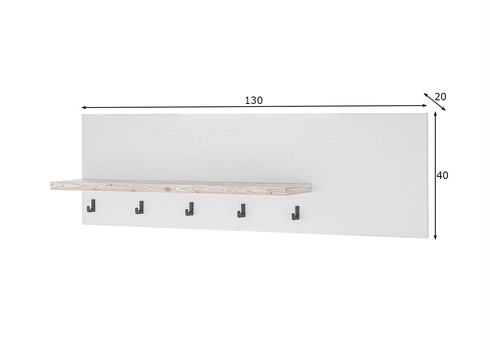 Köögiriiul FLORENZ valge mänd / mänd, 130x20xH40 cm