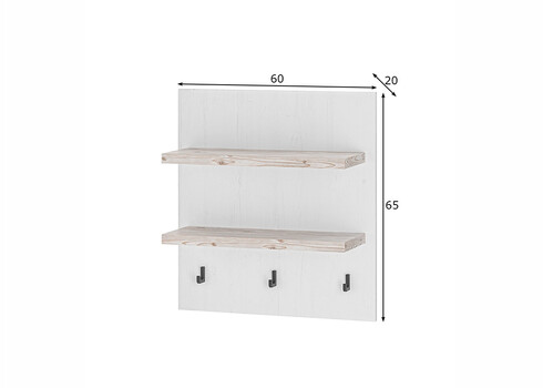 Köögiriiul FLORENZ valge mänd / mänd, 60x20xH65 cm