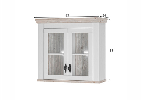 Köögikapp FLORNEZ valge mänd / mänd, 92x34xH85 cm