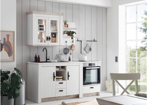 Köögikapp FLORNEZ valge mänd / mänd, 92x34xH85 cm