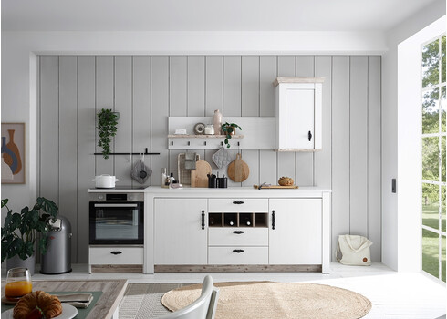 Köögikapp FLORNEZ valge mänd / mänd, 55x34xH85 cm